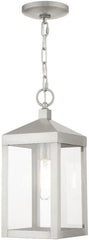 1 Light Brushed Nickel Outdoor Pendant Lantern