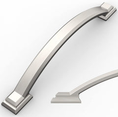 10 Pack Brushed Satin Nickel Cabinet Pulls 5 Inch(128mm) Hole Centers, Handles Hardware, Arch Cabinet Handles Drawer