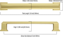 10 Pack 5 Inch(128mm) Brushed Gold Kitchen Cabinet Handles Gold Cabinet Pulls Kitchen Cabinet Hardware Drawer Pulls