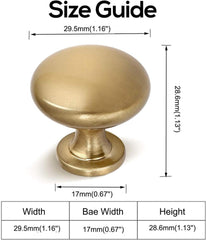 10 Pack Solid Drawer Knob Warm Gold Kitchen Cabinet Knob Champagne Bronze,Euro Style Dresser Knob Antique Brass