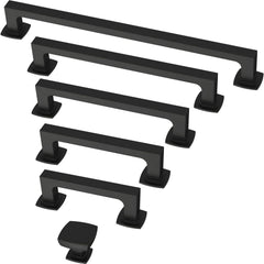 (10-Pack) - Square Matte Black Cabinet Knobs for Dressers, Drawers, Kitchen Cabinet Door, Vanity, Furniture, Closet