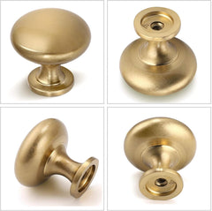 10 Pack Solid Drawer Knob Warm Gold Kitchen Cabinet Knob Champagne Bronze,Euro Style Dresser Knob Antique Brass