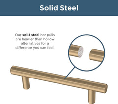 (10-Pack) - Champagne Bronze Cabinet Handles, 3 Inch Hole Center, Modern Pulls for Drawers, Kitchen Cabinet Door