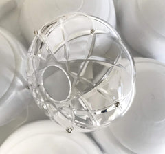 1 Piece -5 Side Holes, 4-Inch Asfour Chandelier Crystal 30% Lead Crystal Bobeche Lamp Chandelier Parts Cups W/Silver