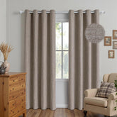 100% Blackout Curtains 2 Panels Set, Beige Curtains, Black Out Thermal Insulated Grommet Drapes