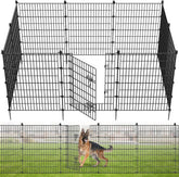 10 Panels No Dig Decorative Garden Fence with Gate, 40 in(H) X 23.6 ft(L) Outdoor Dog Rabbits Fence, Animal Barrier