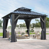 10'x10' Outdoor Hardtop Gazebo with Double Roof