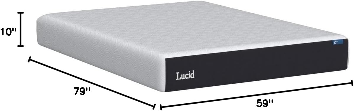 10" Medium Gel Memory Foam Mattress - Bamboo Charcoal & Cooling Gel - Fiberglass Free - Bed in a Box - CertiPUR-US