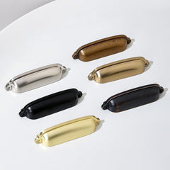 10 Pack Bin Cup Handle Pulls,Vintage Drawer Pulls,Cabinet Hardware,Shell Handle,3.78 Inch Brushed Gold