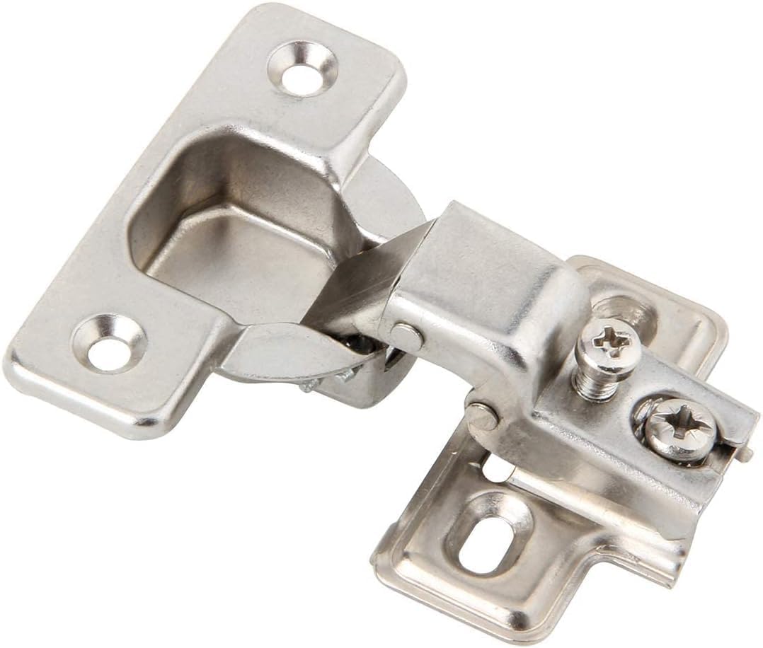 1/2 inch Overlay Concealed Cabinet Hinges, Self-Closing Short Arm European Hinge for Face Frame Cabinets, 105Deg