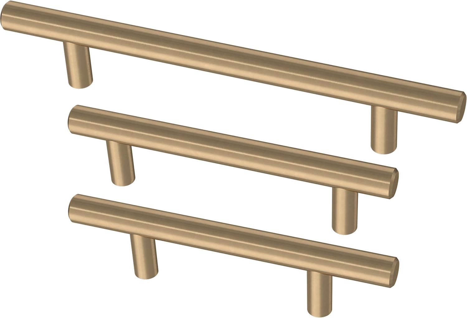 (10-Pack) - Champagne Bronze Cabinet Handles, 3 Inch Hole Center, Modern Pulls for Drawers, Kitchen Cabinet Door