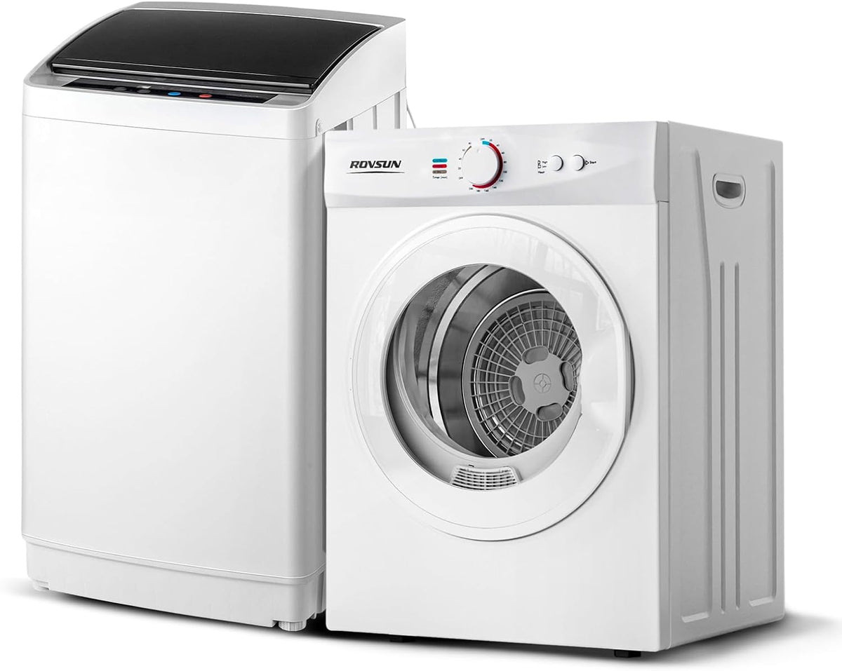 1.8CuFt Portable Clothes Dryer and 17.8LBS Full-Automatic Washing Machine Set, Compact Laundry Washer and Dryer Combo