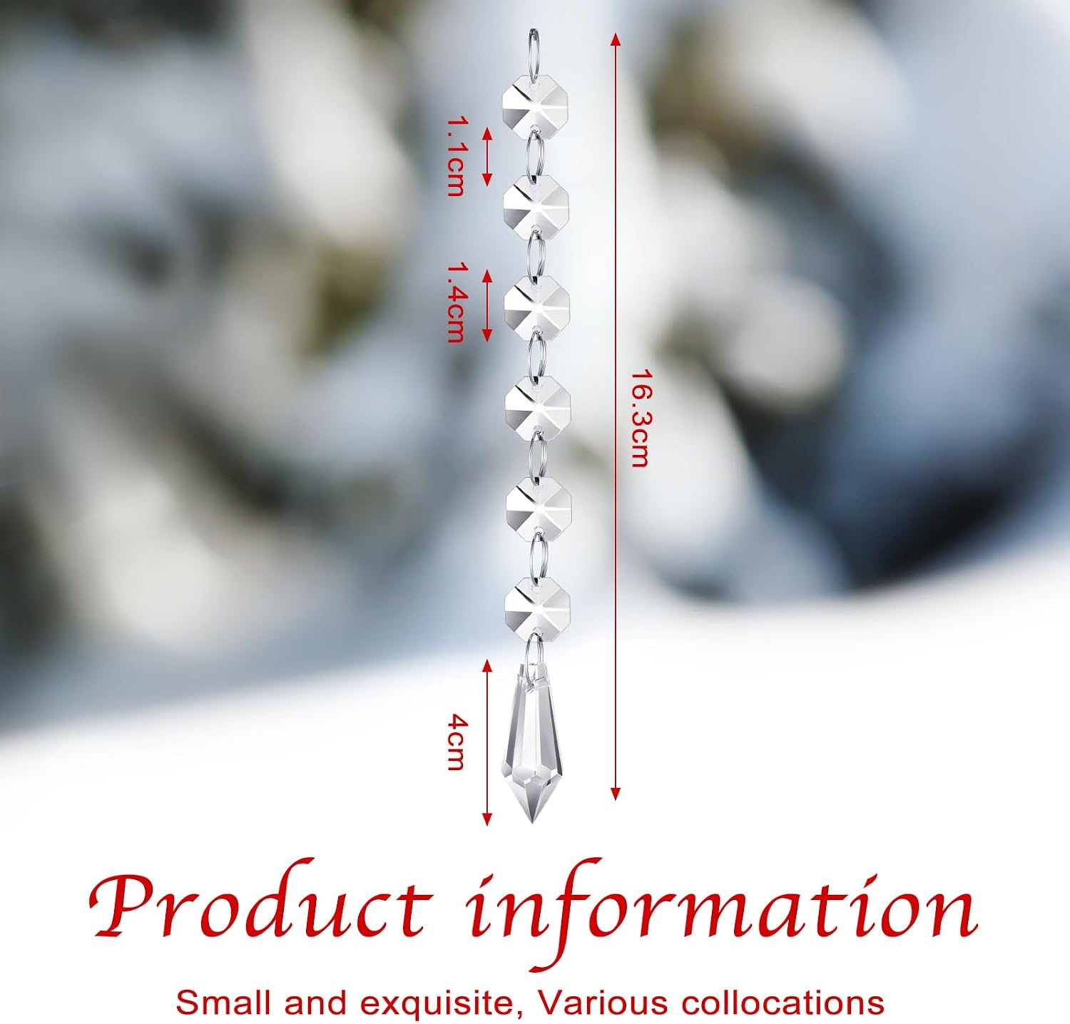 100 Pcs Acrylic Hanging Crystals for Centerpieces Chandelier Clear Crystal Garland Strands Ornament Acrylic Clear