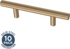 (10-Pack) - Champagne Bronze Cabinet Handles, 3 Inch Hole Center, Modern Pulls for Drawers, Kitchen Cabinet Door