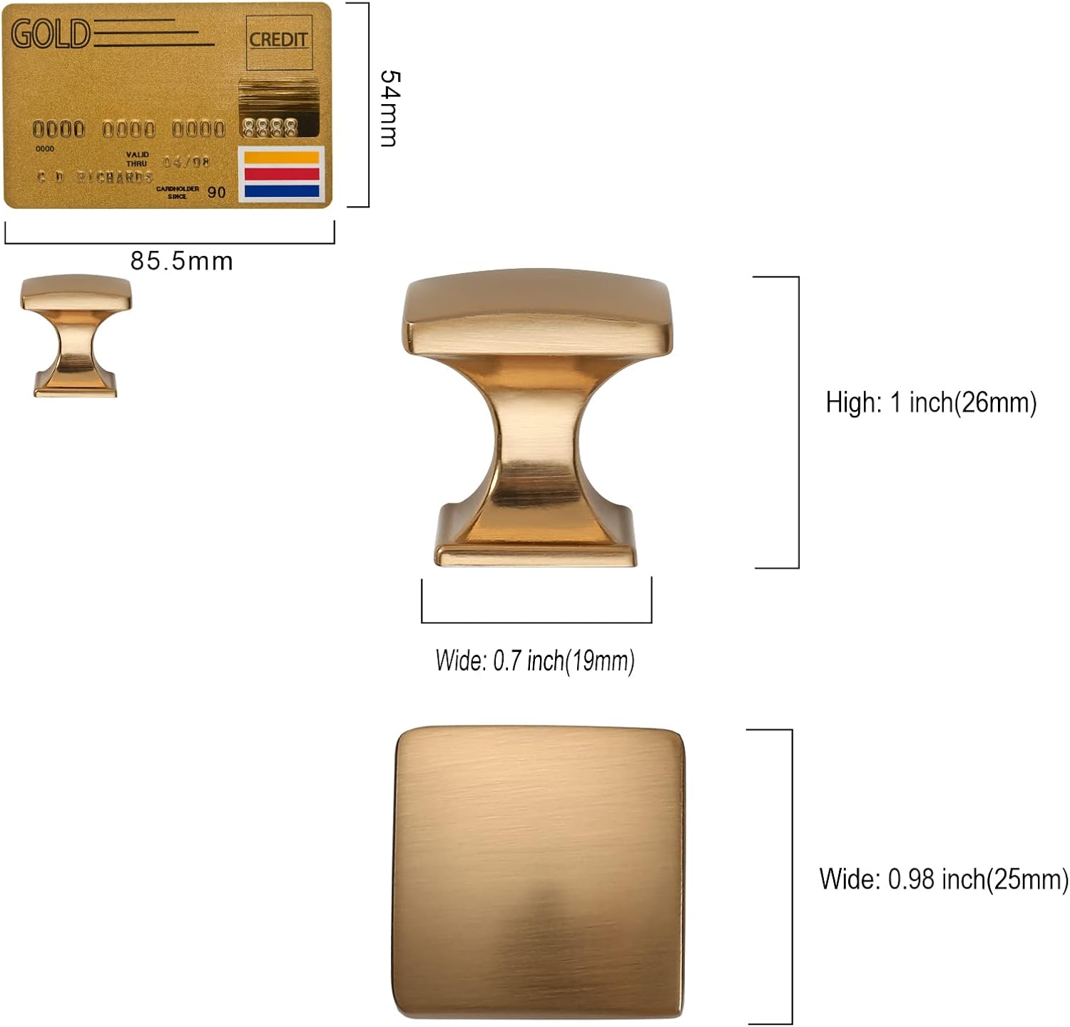 10 Pack 1 Inch Champagne Bronze Cabinet Knobs Gold Cabinet Knobs Dresser Knobs Round Drawer Knobs and Pulls Cabinets