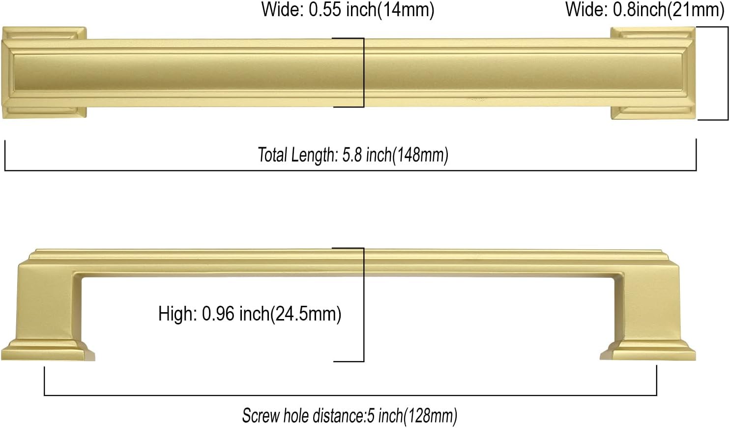 10 Pack 5 Inch(128mm) Brushed Gold Kitchen Cabinet Handles Gold Cabinet Pulls Kitchen Cabinet Hardware Drawer Pulls