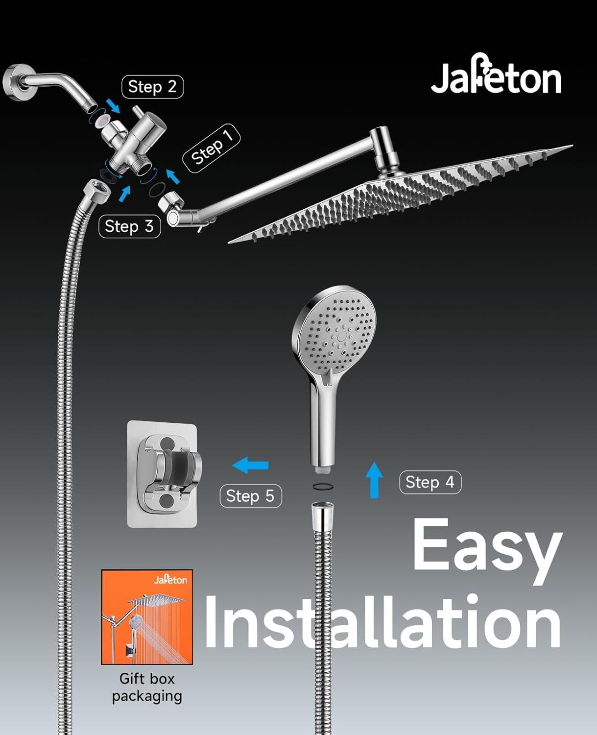 10 inch Rain Shower Head with Handheld Spray Stainless Steel