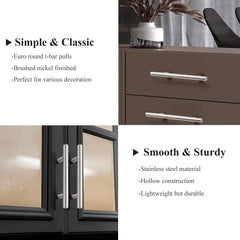 (30 Pack 3 Inch Hole Centers Kitchen Cabinet Handles Euro T Bar Cabinet Pulls Stainless Steel Kitchen Drawer Handles