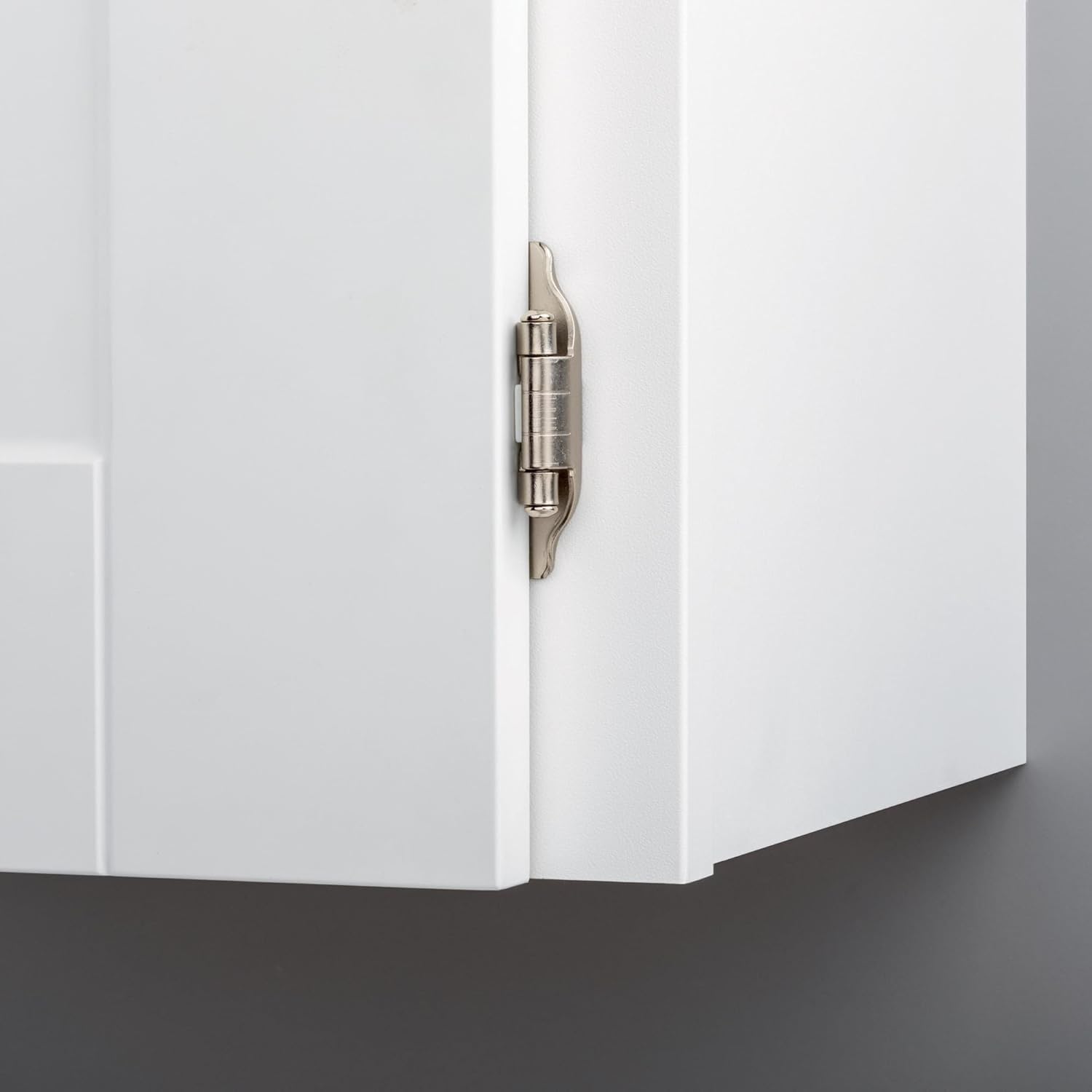 (10-Pack) Self-Closing Cabinet Hinges Semi-Wrap 1/4' Overlay Doors Kitchen/Cabinets/Cupboards/Furniture Satin Nickel