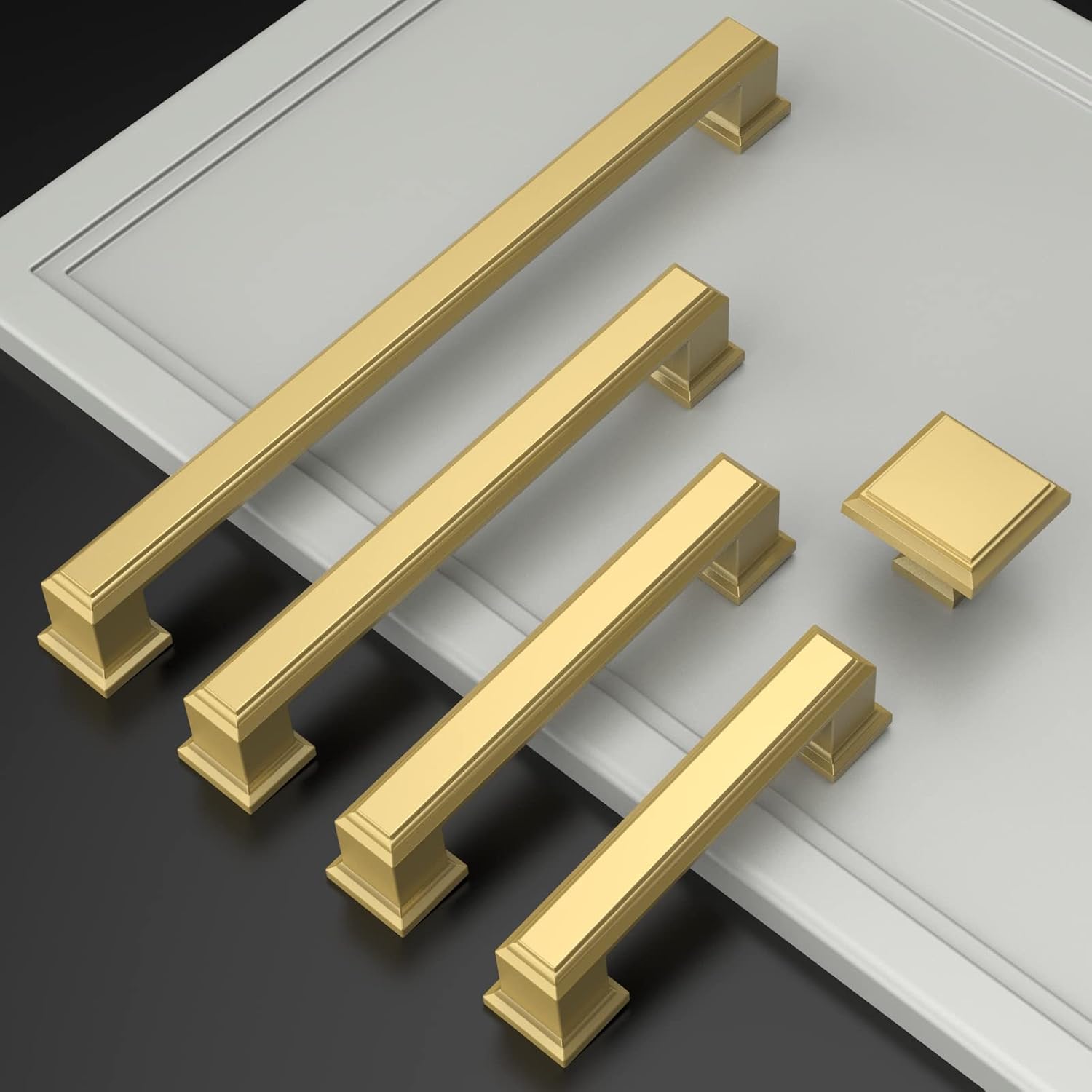 10 Pack 1.3 Inch(32MM) Gold Kitchen Cabinet Knobs Brushed Gold Drawer Knobsfor Dresser Drawers, Knobs and Pulls