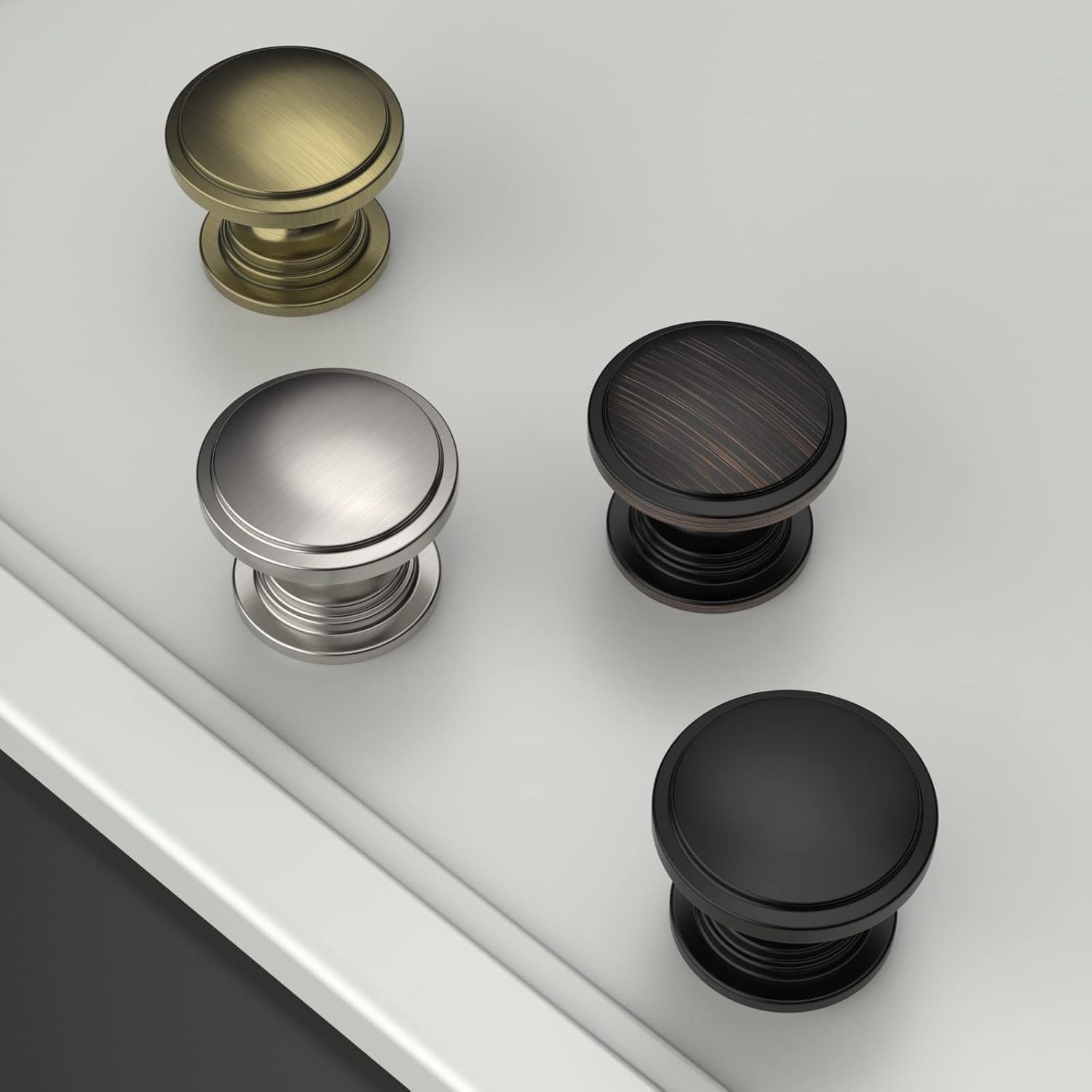 10 Pack 1-1/4 inch Kitchen Cabinet Knobs Matte Black Cabinet Knobs Bedroom Dresser Drawer Knobs Single Hole Cabinet