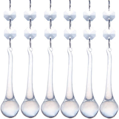 10 Pcs 5.3 Inch Crystal Raindrop Octagon Beads Chandelier Lamp Pendants - Crystal Raindrop Pendants with Octagon