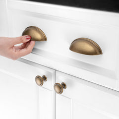 10 Pack 3 Inch Bin Cup Drawer Pulls Antique Brass Cabinet Handles Vintage Brass Cabinet Pulls Cabinets Drawer Dresser