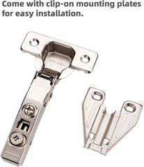 (50 PCS) Full Overlay Soft Close Cabinet Hinges Cabinets - 105° Face Frame Concealed Cabinet Door Hinge -3 Way