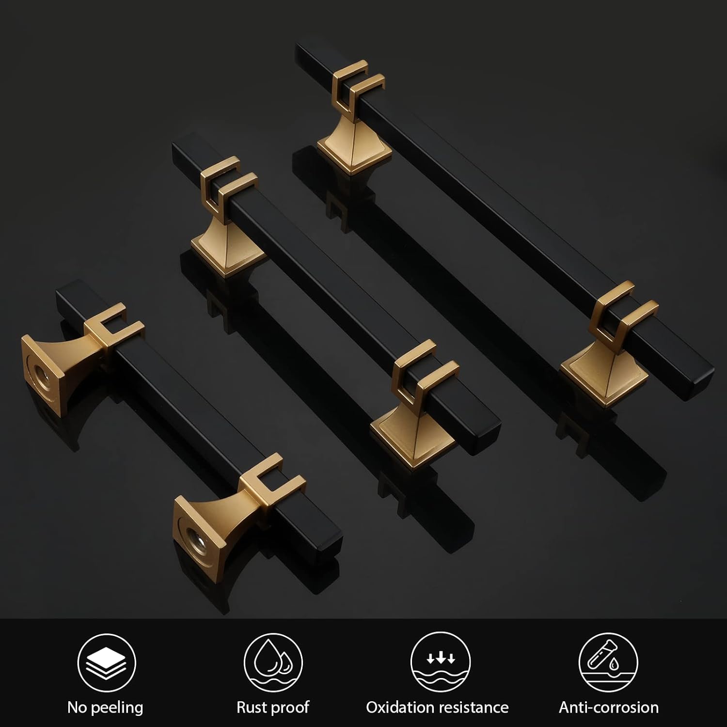 10 Pack 5 Inch Black and Gold Cabinet Pulls Black and Gold Cabinet Handles Kitchen Cabinet Handles Dresser Drawer Pulls