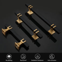 10 Pack 5 Inch Black and Gold Cabinet Pulls Black and Gold Cabinet Handles Kitchen Cabinet Handles Dresser Drawer Pulls