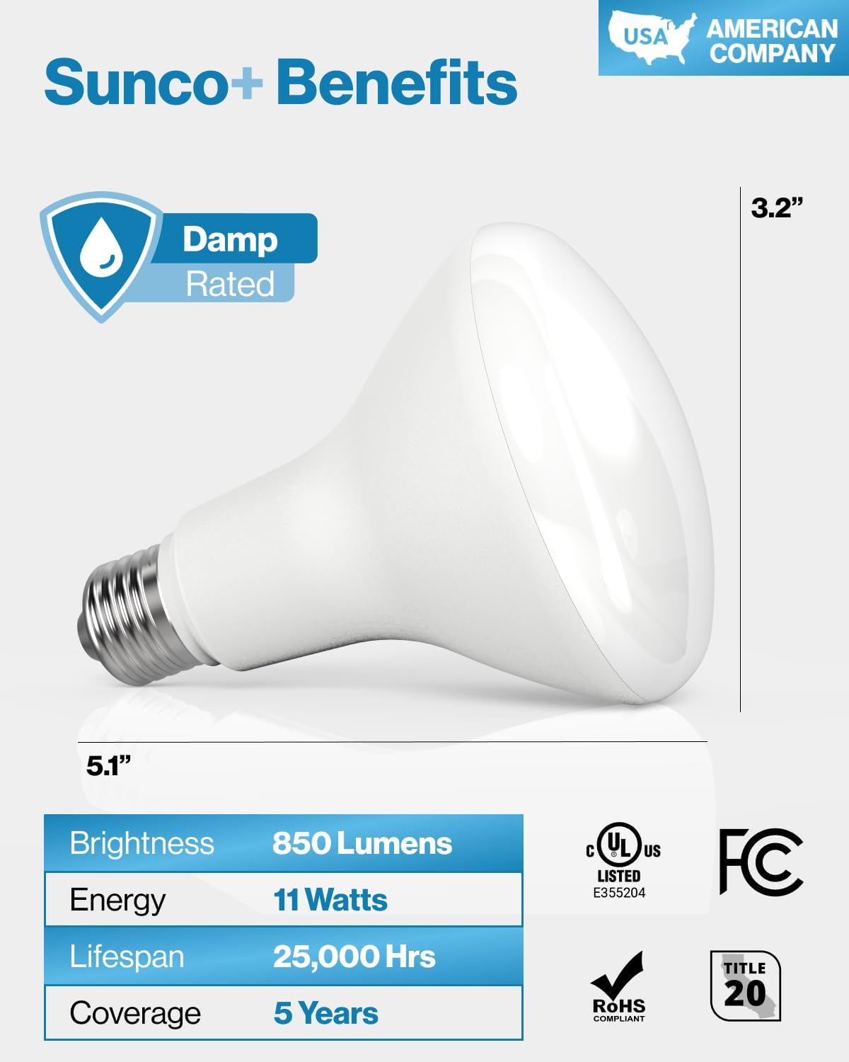 10 Pack BR30 LED Bulbs Indoor Flood Lights 11W Equivalent 90W, 3000K Warm White, 850 Lumens, E26 Base, 25,000
