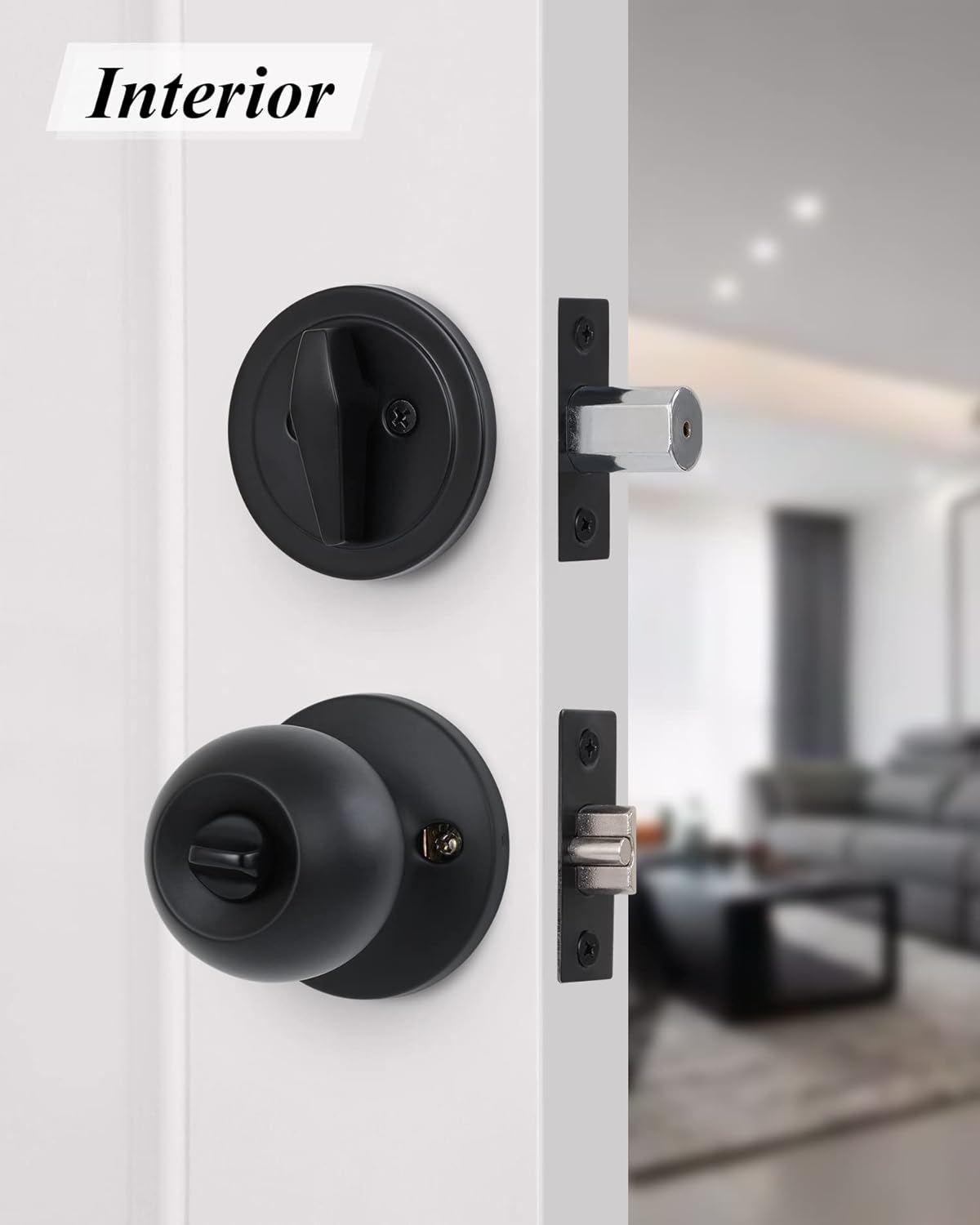 (2 Sets) All Keyed Same Entry Knobs&Single Cylinder Deadbolt Front Doors - Door Knob