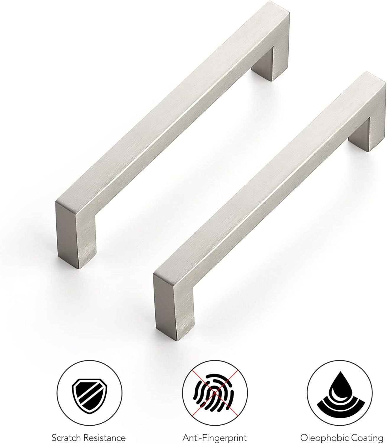 10 Pack 5 Inch Kitchen Square Cabinet Handles Satin Nickel Pulls Brushed Nickel Kitchen Cabinet Hardware Handles Drawer