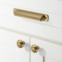 10 Pack 1-1/4 inch Brushed Brass Cabinet Knobs - Brushed Gold Drawer Knobs and Dresser Drawers