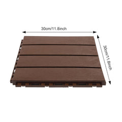 10 sq. ft Plastic Interlocking Deck Tiles, 12"x12" Waterproof Outdoor Floor Decking Tiles for Patio Balcony All Weather