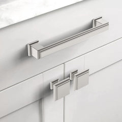 10 Pack Brushed Satin Nickel Kitchen Cabinet Knobs Square Dresser Knobs Drawer Knobs Cabinet Hardware Zinc Knobs Drawers