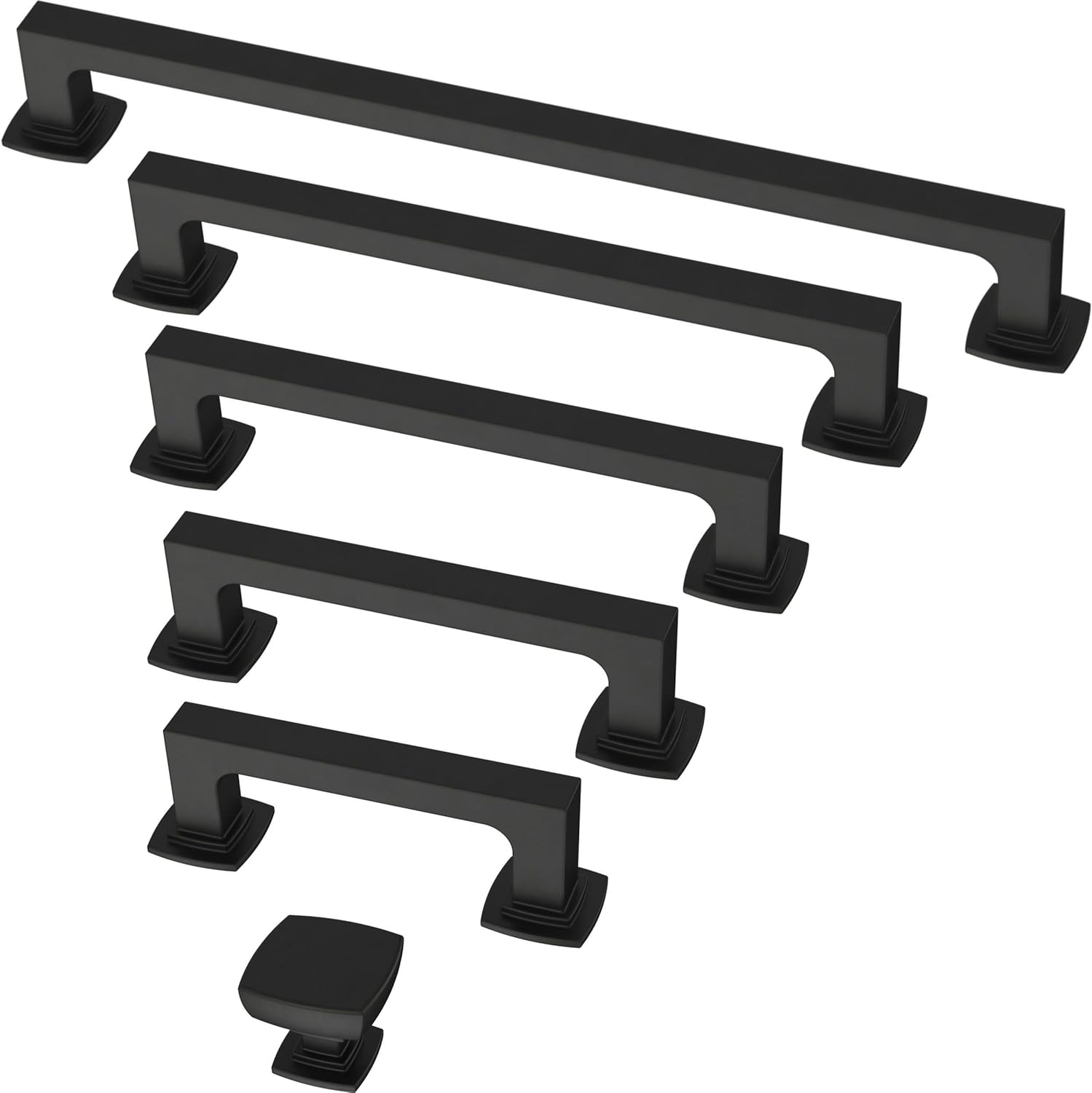 (10-Pack) - Square Matte Black Cabinet Knobs for Dressers, Drawers, Kitchen Cabinet Door, Vanity, Furniture, Closet