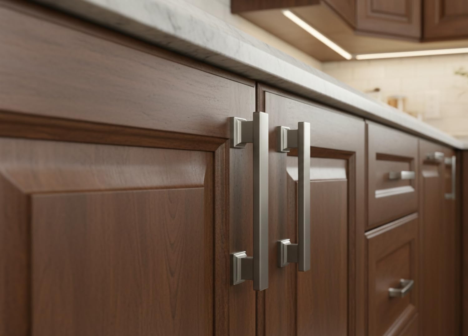 10 Pack Brushed Satin Nickel Cabinet Pulls, 5 Inch(128mm) Hole Centers Kitchen Cabinet Handles for Cabinets and Drawers
