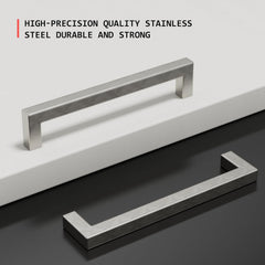 10 Pack 5 Inch Brushed Nickel Cabinet Pulls Cabinet Handles Square Door Handles Modern Dresser Drawer Stainless Steel