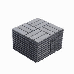 10 PCS Interlocking Deck Tiles, Solid Wood Patio Flooring Outdoor Waterproof, 12"x12"x0.8" Acacia Wood Tiles, Patio
