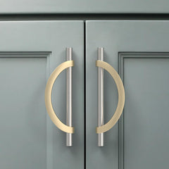 10 Pack Brushed Satin Nickel and Gold Cabinet Pulls 5 Inch(128MM) Hole Centers Kitchen Cabinet Handles Cabinet Hardware