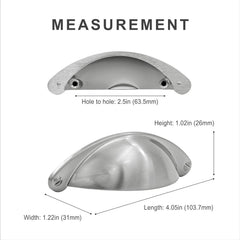 10 Pack | 2.5 Inch Drawer Pulls Satin Nickel Cabinet Pulls and Cup Pulls for Drawers | Bathroom Kitchen Handles for Cabinets | Dresser Handles(Z7.10.S)