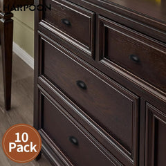 10 Pack Kitchen Cabinet Handles 2.5 Inch Hole Center Bin Cup Drawer Pulls Flat Black