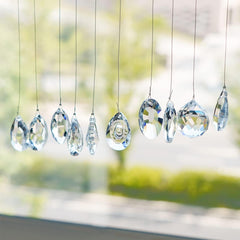 10 Pack Crystal Sun Catcher Prisms, Chandelier Crystals Pendant Replacement - Clear Suncatchers for Window Hanging