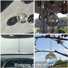 10 Pcs 30mm Clear Crystal Ball Prism Chandelier Ceiling Lamp Pendants Decor - Crystal Ball Prism Pendants 30mm Clear
