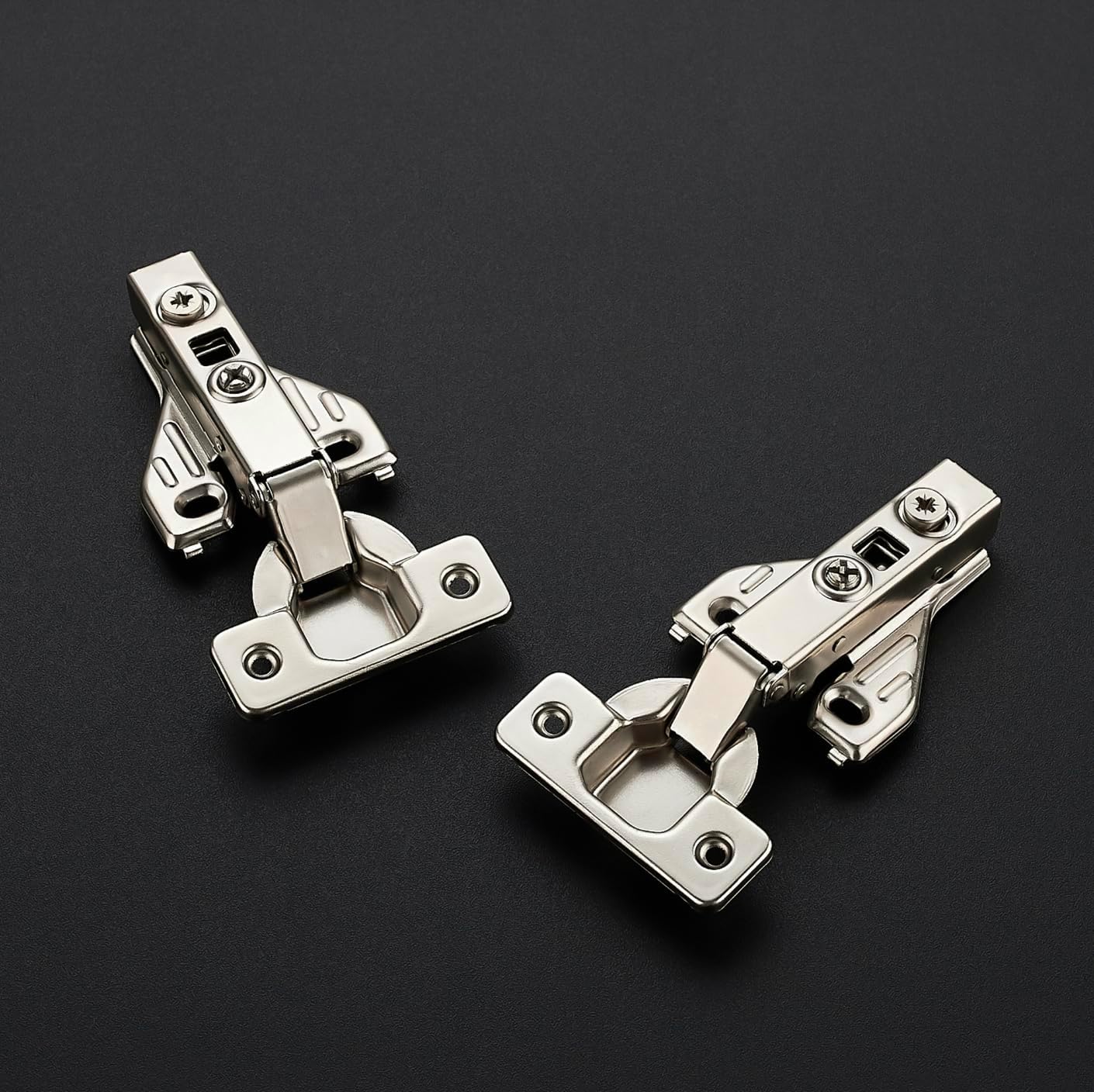 1 Pair 2 Packs Full Overlay Cabinet Door Hinges,105 Degree Adjustable Concealed Kitchen Cabinet Hinges Soft Close for Face Frame Cabinet