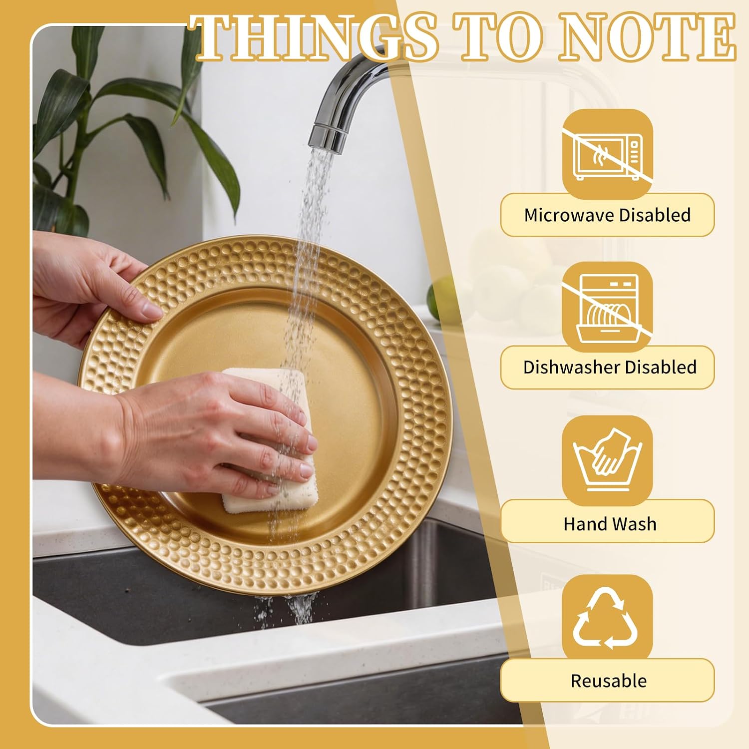 100 Pcs 13" Gold Charger Plates,Round Charger Plates with Hammered Rim,Premium Gold Chargers,Stylish Chargers for