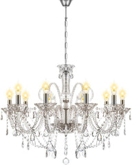 10 Lights Crystal Chandeliers K9 Crystal Ceiling Pendant Lamp for Dining Room Bedroom Home Decor (Clear)