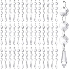 100 Pcs Acrylic Hanging Crystals for Centerpieces Icicle Chandelier Garland Beads Strands Ornaments Clear Teardrop