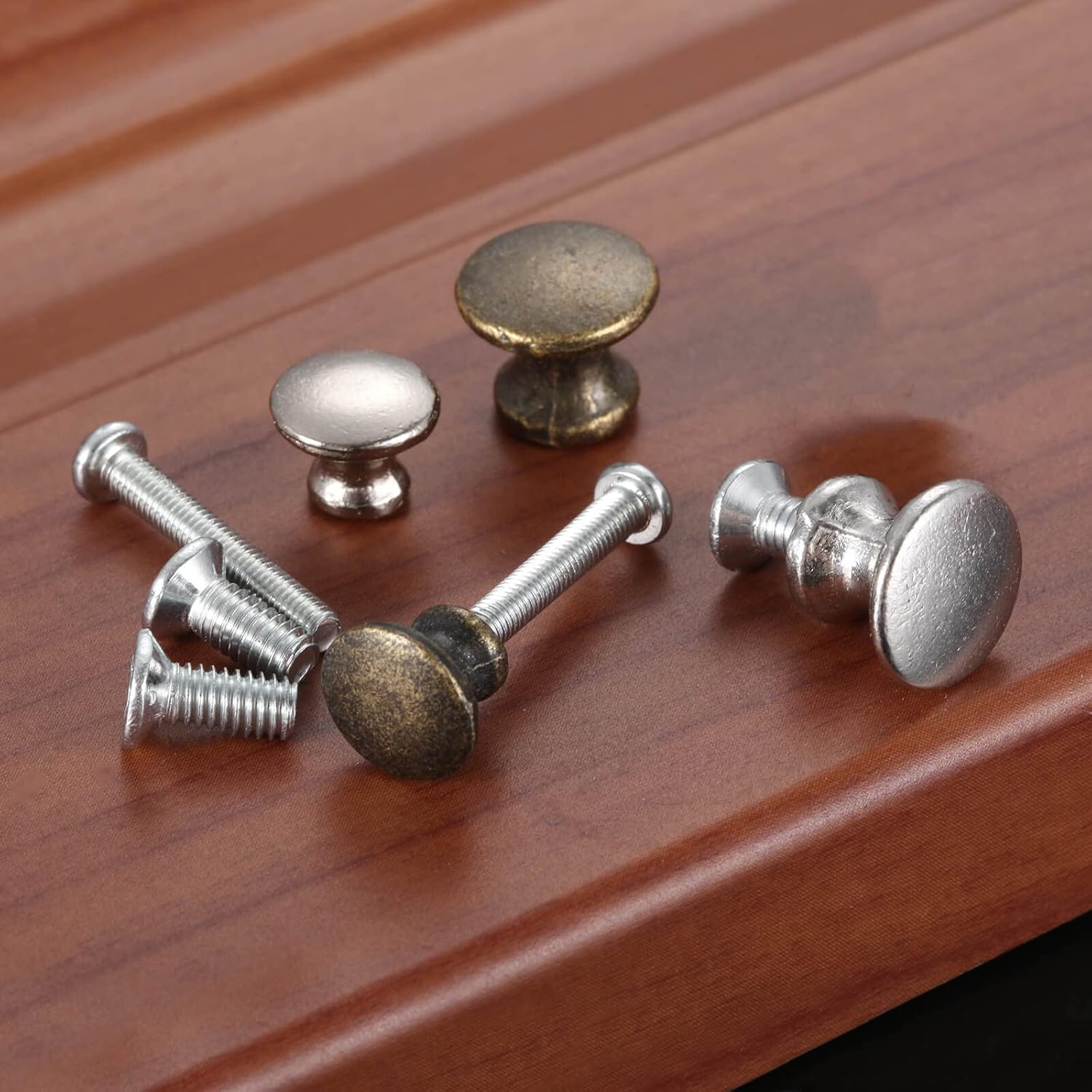 10-Pack Mini Drawer knobs, Silver Jewelry Box Pulls Wooden Cases Cabinet Cupboard Dresser Closet Chest Bin Handles